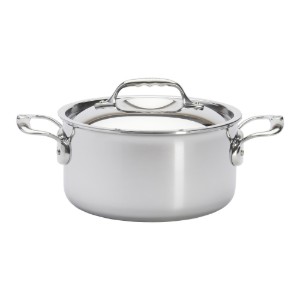 "Affinity" steelpan met deksel, roestvrij staal, 20 cm / 3,4 l - merk "de Buyer"