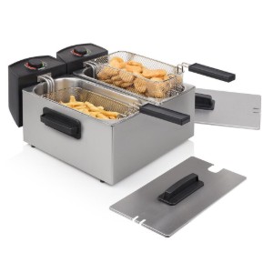 Friteuse met 2 compartimenten, 6 l, 2x1800 W, zilver - Princess