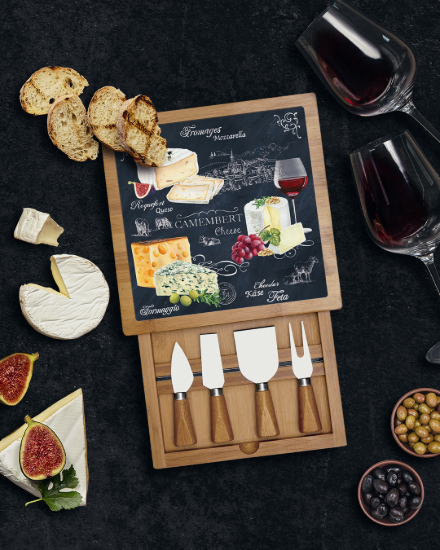 "World of cheese" 6-piece set for cheeses serving, 25 x 25 cm - Easy Life
