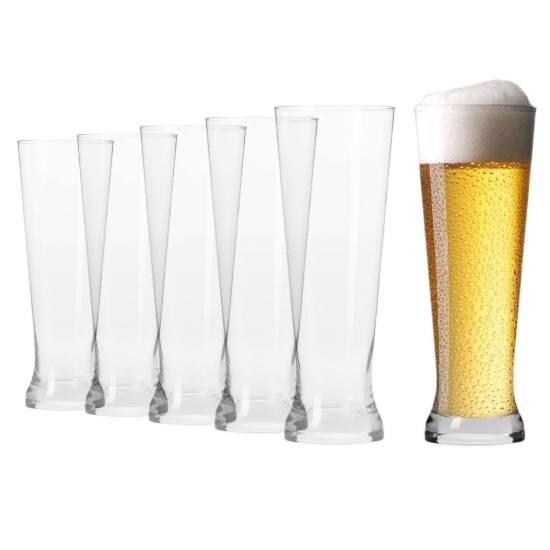 Set di 6 bicchieri da birra Pilsner, in vetro, 500 ml, "Mixology" - Krosno