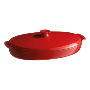 Stoomkookplaat, keramiek, 42x25cm/1,9L "PAPILLOTE", Burgundy - Emile Henry