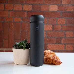 Roestvrijstalen thermische isolatiefles, 300 ml, "DrinkPod", Zwart - Grunwerg