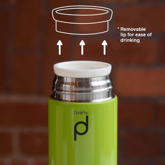 Roestvrijstalen thermische isolatiefles, 350 ml, "DrinkPod", Groen - Grunwerg