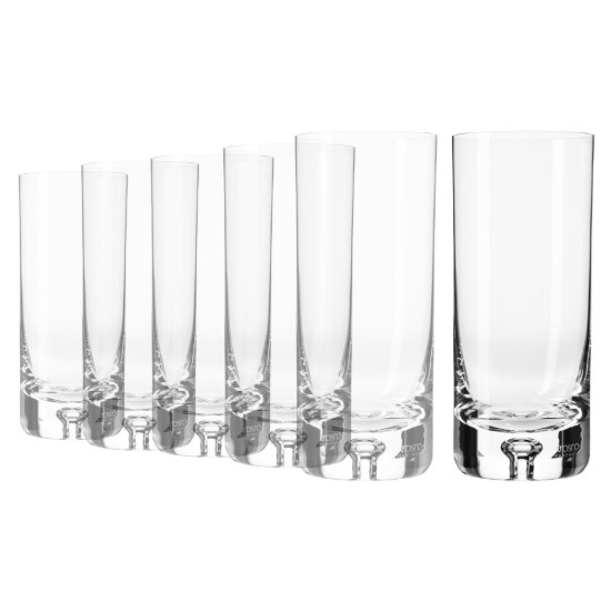 Conjunto de 6 copos Long Drinks em vidro cristalino, 300 ml, "Legend" - Krosno