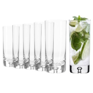 Set van 6 longdrinkglazen van kristallijn glas, 300 ml, "Legend" - Krosno