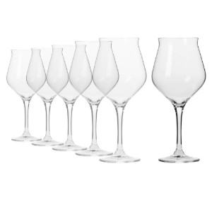 6-delige bierglazenset, van kristallijn glas, 420ml, "Avant-Garde" - Krosno