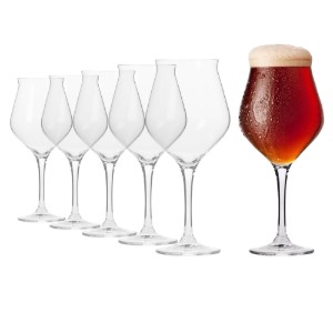 6-delige bierglazenset, van kristallijn glas, 420ml, "Avant-Garde" - Krosno
