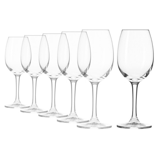 6-teiliges Weißweinglas-Set, aus Kristallglas, 240 ml, „ELITE“ – Krosno