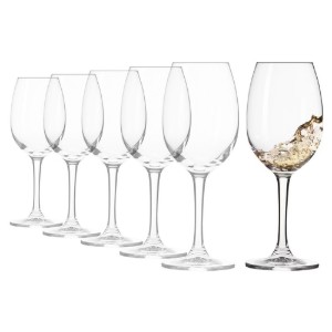6-delige set witte wijnglazen, gemaakt van kristallijn glas, 240 ml, "ELITE" - Krosno