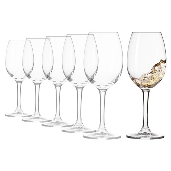 6-teiliges Weißweinglas-Set, aus Kristallglas, 240 ml, „ELITE“ – Krosno