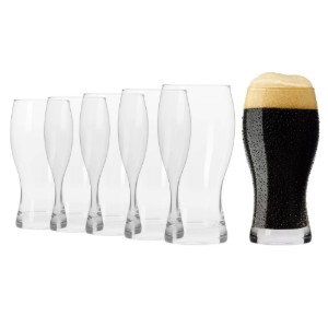 6-delige bierglazenset, gemaakt van glas, 500ml, "Elite" - Krosno