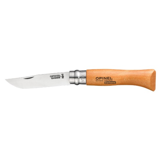N°08 zakmes, koolstofstaal, 8,5 cm, "Carbone" - Opinel