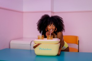 Frigobox 12L, "Classic", colore "Yellow - Cyan" - Polarbox