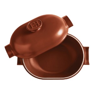Ovale Cocotte-kookpot, keramiek, 36,5 × 24,2 cm/4,5 l, "Delight", Sienna – Emile Henry