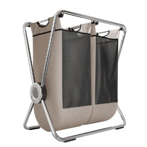 Cesto portabiancheria, 2 scomparti, struttura in acciaio, 74,2 x 42 x 75,4 cm - simplehuman