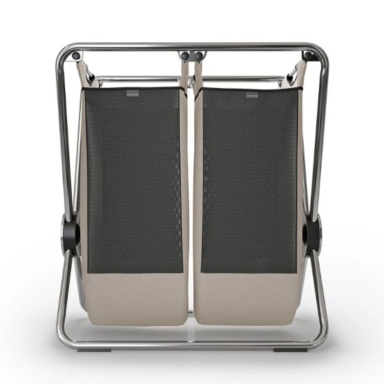Laundry basket, 2 compartments, steel frame, 74.2 x 42 x 75.4 cm - simplehuman