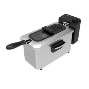 Friteuse met oliefilter, 3 L, 2000 W, Zilverachtig - Zokura