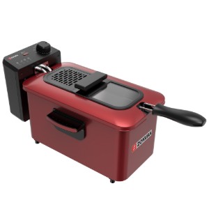 Friteuse met oliefilter, 3 L, 2000 W, Rood - Zokura