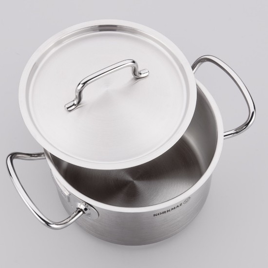 Casserole, avec couvercle, acier inoxydable, 36 cm / 10 L « Proline Gastro » - Korkmaz