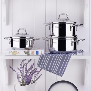 Set di pentole in acciaio inox, 6 pezzi "PERLA" - Korkmaz