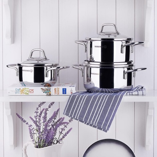 Set inox posod, 6 kosov "PERLA" - Korkmaz