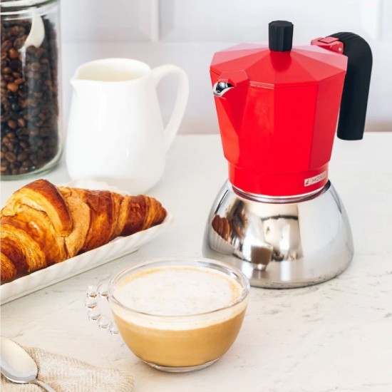 Coffee maker, stainless steel, 370ml, Red - Monix