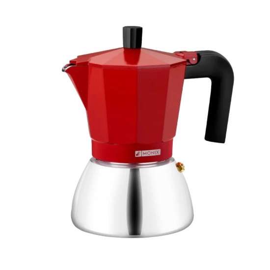 Coffee maker, stainless steel, 370ml, Red - Monix