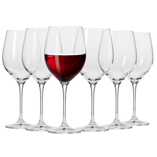 Set van 6 "Harmony" rode wijnglazen, 450 ml - Krosno