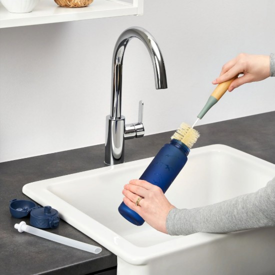 Sticla apa Slim, cu pai, recyclon, 500ml, Navy - Ion8