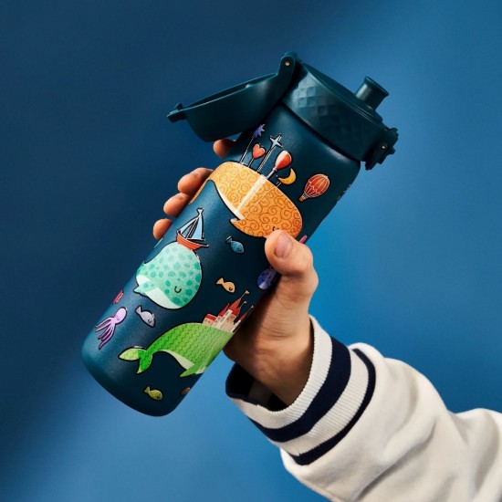 "Slim" μπουκάλι νερού, από ανοξείδωτο ατσάλι, 600 ml, Whales - Ion8