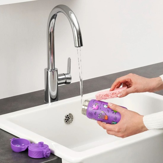 Bouteille d'eau pour enfants, en acier inoxydable, 400 ml Aliens - Ion8