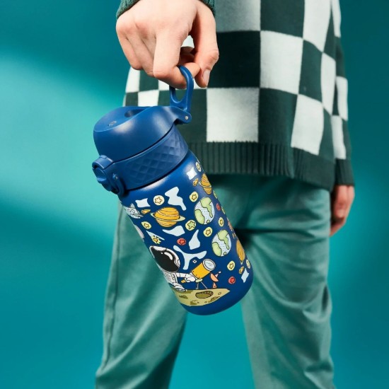 Láhev na vodu pro děti, nerezová ocel, 400 ml, Space - Ion8