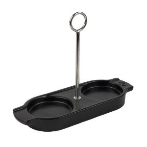 Supporto per 2 macina sale e pepe, ceramica, "Linea" Satin Black - Peugeot