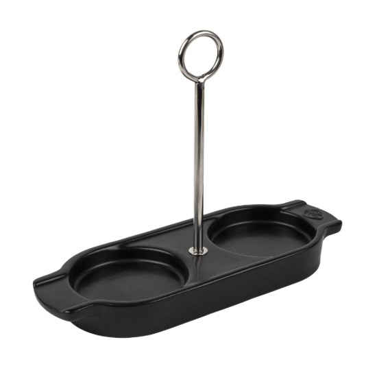 Supporto per 2 macina sale e pepe, ceramica, "Linea" Satin Black - Peugeot
