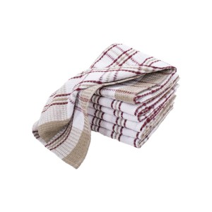 Set 4 strofinacci da cucina, cotone, 50x70 cm, "Honey Waffle", Rosso - Tiseco