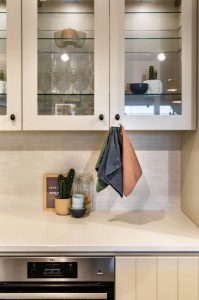 Set of 5 dishcloths, made of microfiber, 30.5 x 30.5 cm "Essential", Stone Blue - Tiseco