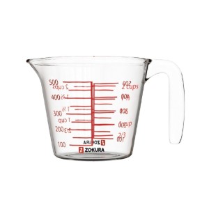 Ingredient measuring mug, made of glass, 500ml - Zokura