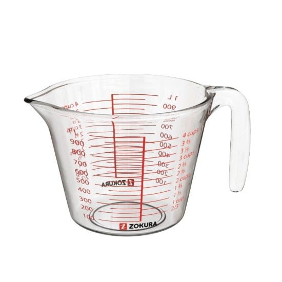Caneca medidora de ingredientes, de vidro, 1000ml - Zokura