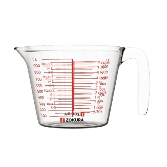Caneca medidora de ingredientes, de vidro, 1000ml - Zokura