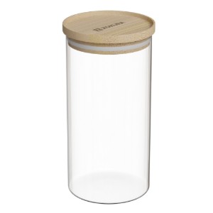 Bak, borosilicaatglas, Ø9,5cm, 1100 ml, met bamboe deksel - Zokura