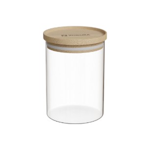 Contenitore, vetro borosilicato, Ø9,5cm, 700 ml, con coperchio in bambù - Zokura