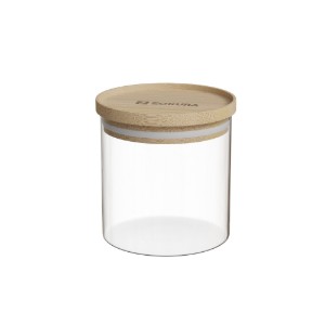 Bak, borosilicaatglas, Ø9,5cm, 500ml, met bamboe deksel - Zokura