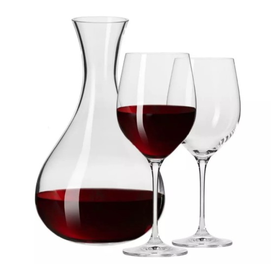 Servizio da vino 3 pezzi in vetro cristallino "Harmony" - Krosno