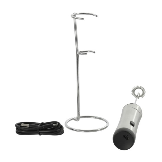 Mousseur à lait rechargeable, avec support en métal - Zokura