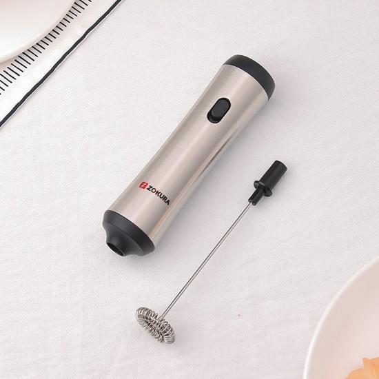 Mousseur à lait rechargeable, avec support en métal - Zokura