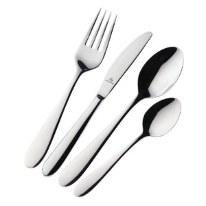 Set di posate per bambini, acciaio inox, 4 pezzi, "Windsor" - Grunwerg