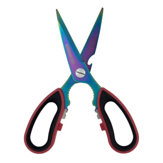 Kitchen scissors with soft touch handles, 21 cm, Rainbow - Grunwerg