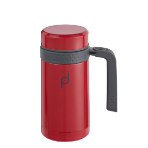 Bottiglia termoisolante in acciaio inox, 450 ml, "DrinkPod", Rosso - Grunwerg