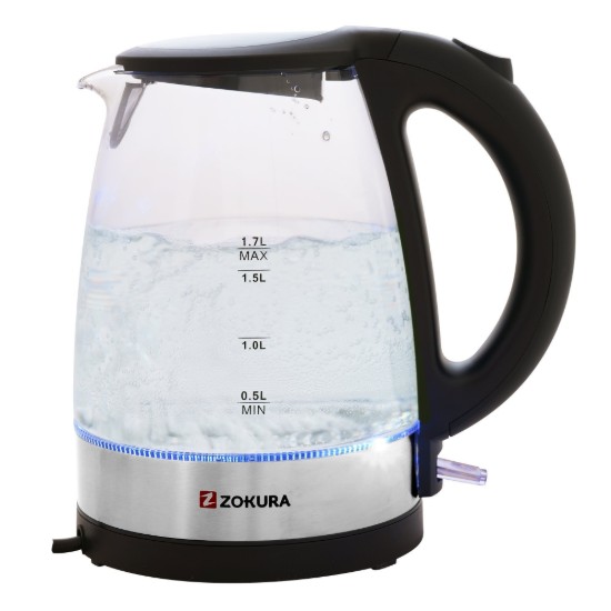 Bollitore elettrico, in vetro, 1,7 L, 2200 W - Zokura