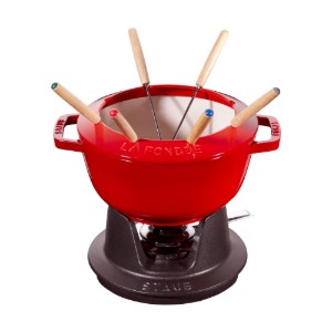 20 cm gietijzeren fondue set, Cherry - Staub